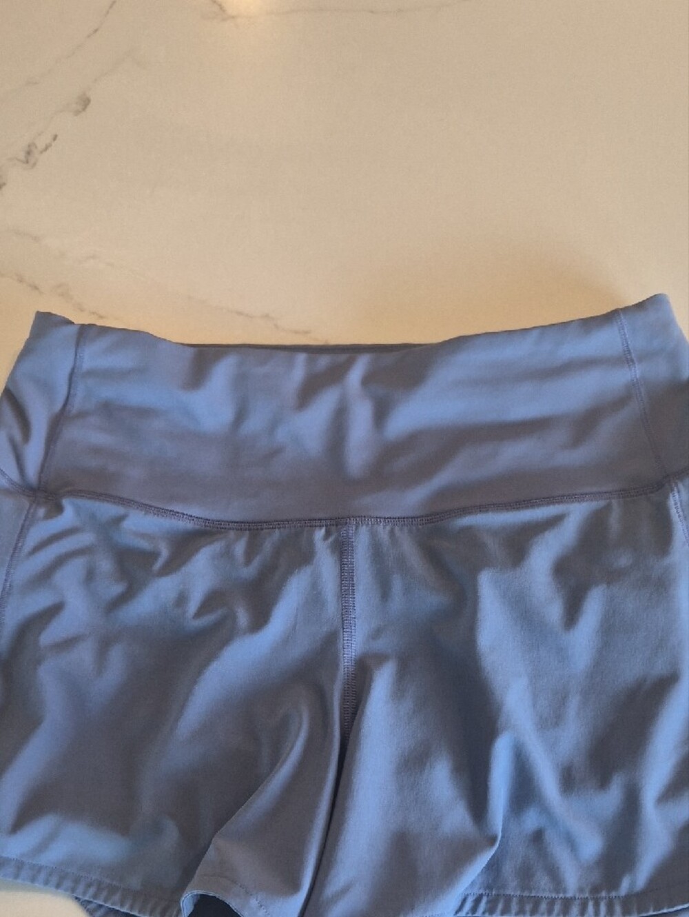 Lululemon Light Periwinkle Activewear Set - Cropped Sports Bra & Shorts - Picture 2 of 9